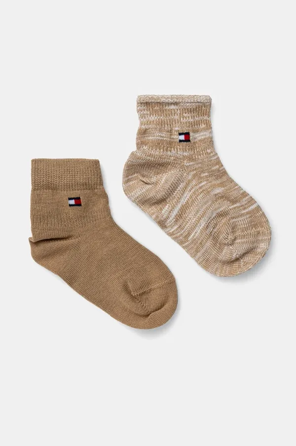 Tommy Hilfiger Dječje čarape Tommy Hilfiger 2-pack boja: smeđa, 701229880