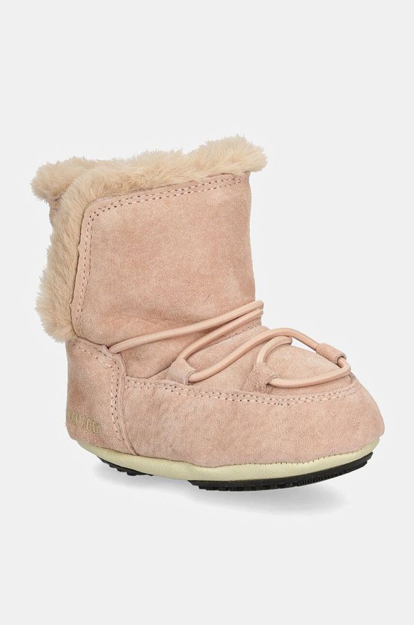 Moon Boot Dječje cipele za snijeg od brušene kože Moon Boot CRIB SUEDE boja: ružičasta, 80D3401030