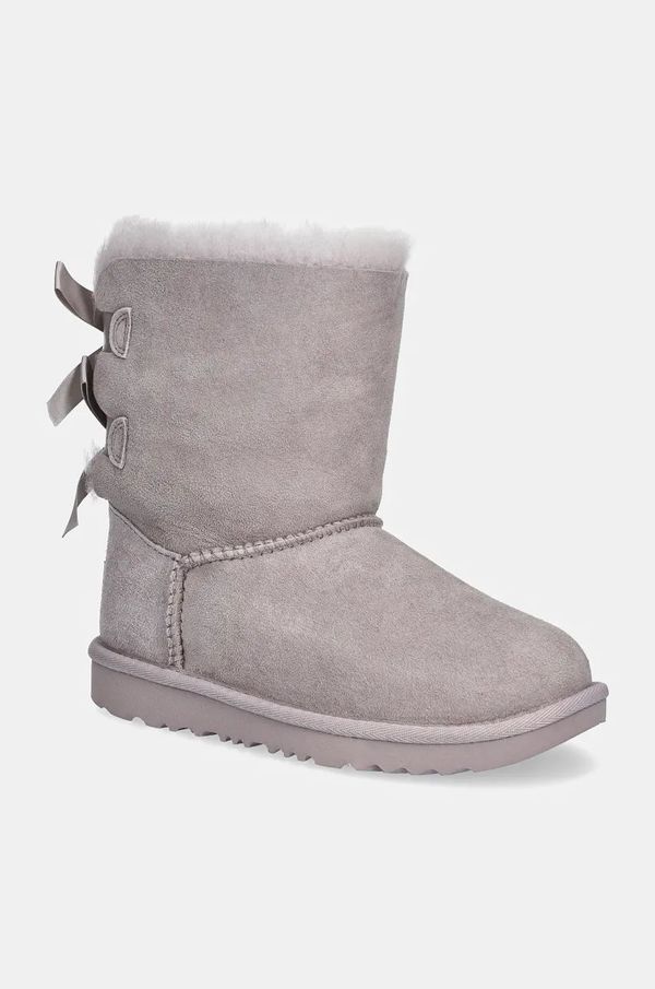 Ugg Dječje cipele za snijeg od brušene kože UGG K BAILEY BOW II boja: siva