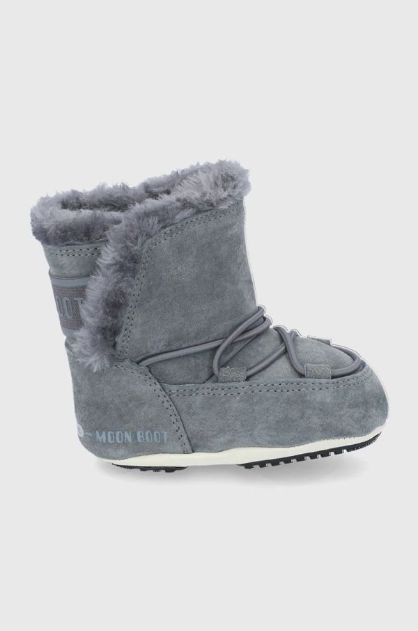 Moon Boot Dječje čizme za snijeg od brušene kože Moon Boot boja: siva