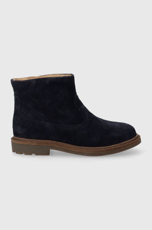 Pom D'api Dječje gležnjače od brušene kože Pom D'api SISTER BOOTS boja: tamno plava