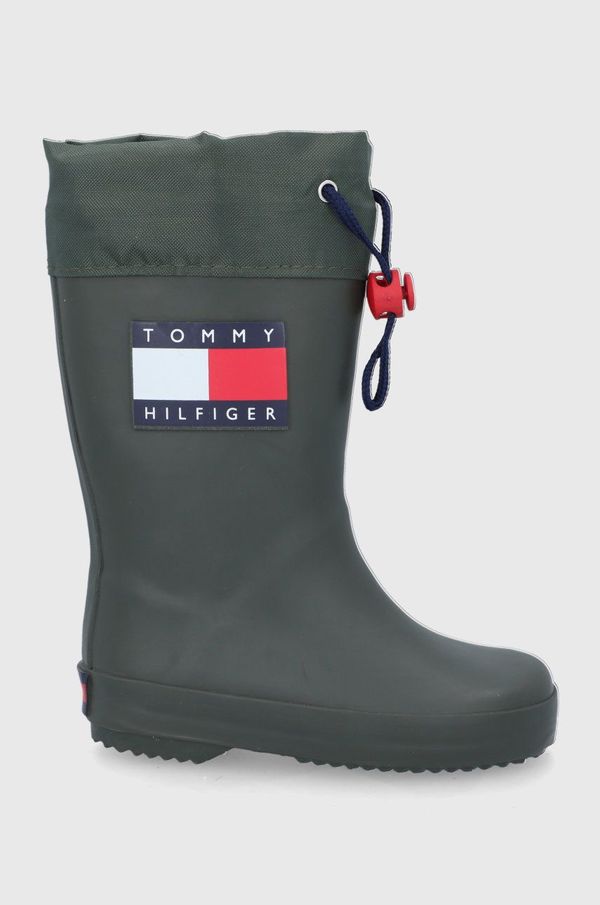 Tommy Hilfiger Dječje gumene čizme Tommy Hilfiger boja zelena