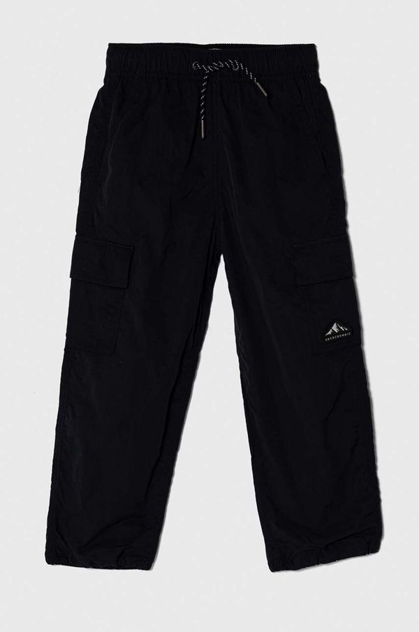 Abercrombie & Fitch Dječje hlače Abercrombie & Fitch boja: crna, s aplikacijom