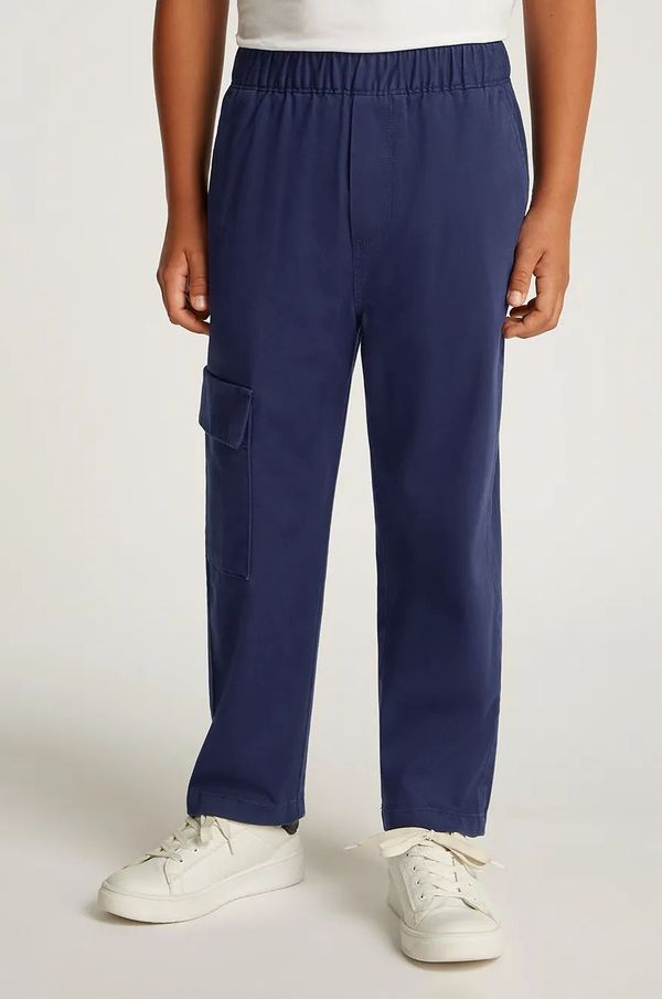 Calvin Klein Jeans Dječje hlače Calvin Klein Jeans TWILL SKATER CARGO boja: tamno plava, bez uzorka, IB0IB02338