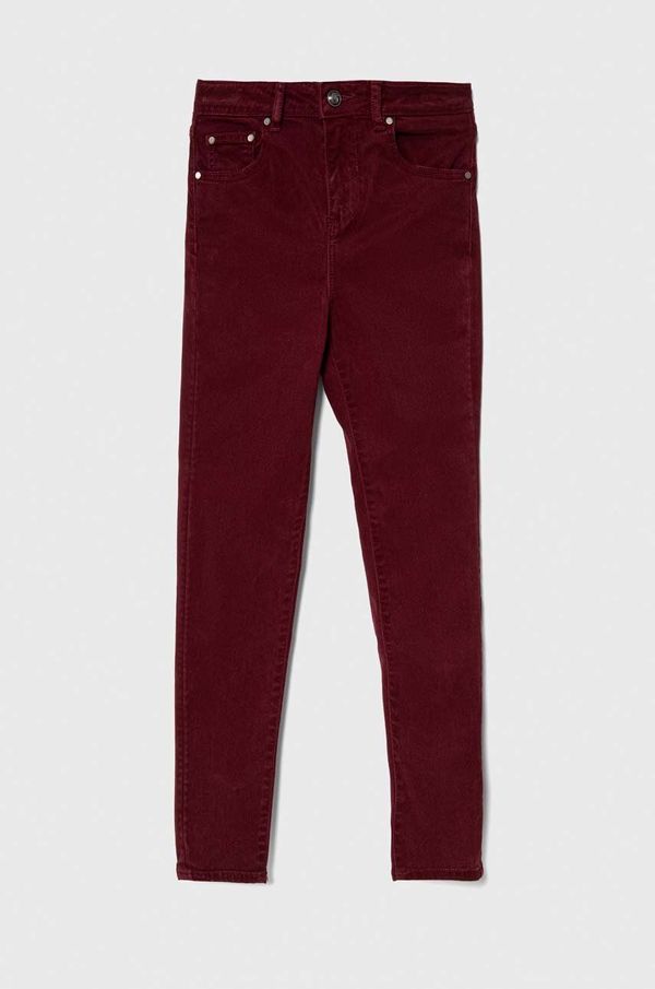 Guess Dječje hlače Guess boja: bordo, bez uzorka