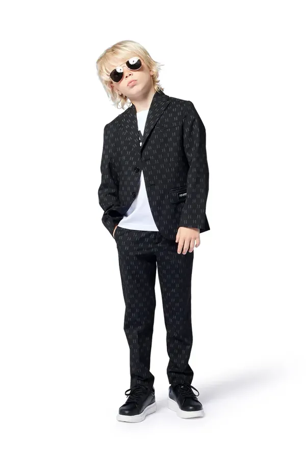 Karl Lagerfeld Dječje hlače Karl Lagerfeld boja: crna, s uzorkom, Z30417