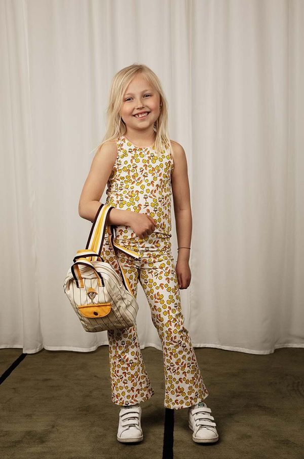 Mini Rodini Dječje hlače Mini Rodini Flowers boja: žuta, s uzorkom