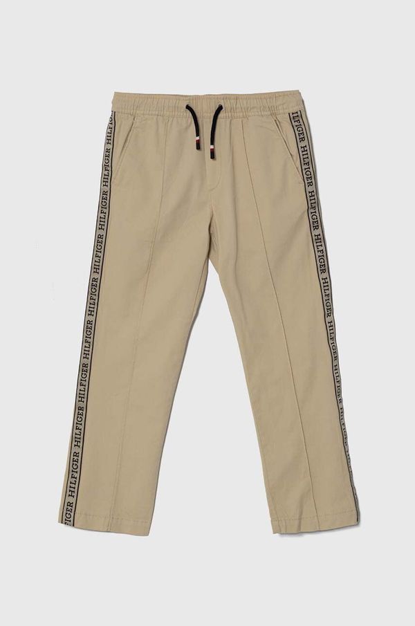 Tommy Hilfiger Dječje hlače Tommy Hilfiger boja: bež, s tiskom