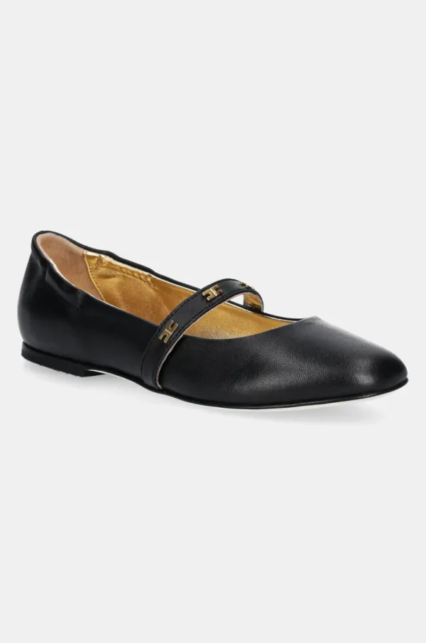 Elisabetta Franchi Dječje kožne balerinke Elisabetta Franchi boja: crna, F4A3-E0209