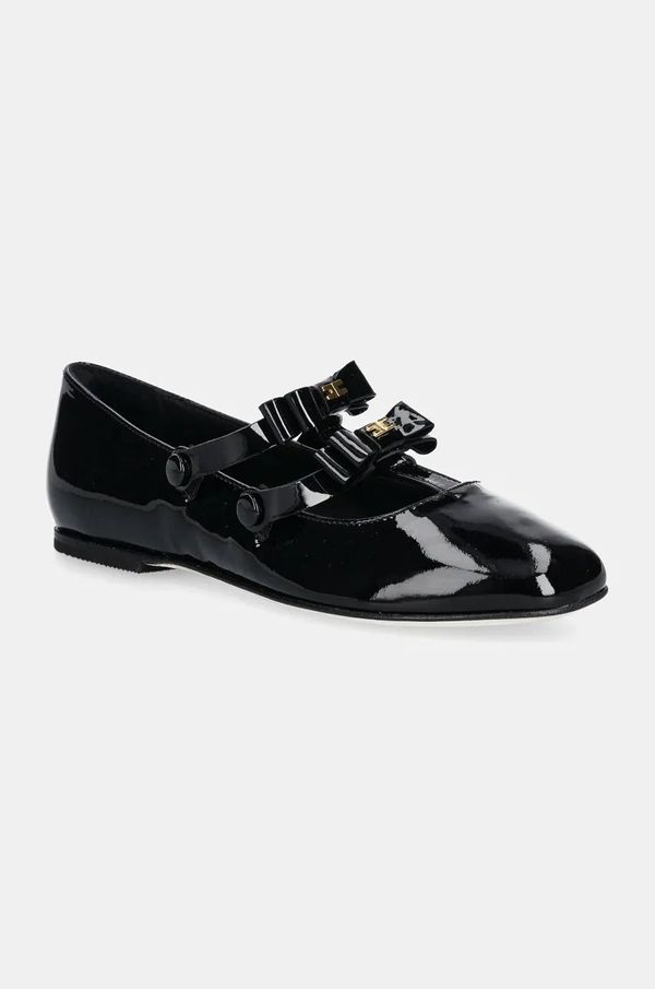 Elisabetta Franchi Dječje kožne balerinke Elisabetta Franchi boja: crna, F4A3.E0093.0286