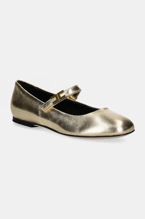 Elisabetta Franchi Dječje kožne balerinke Elisabetta Franchi boja: zlatna, F4A3.E0094.0243