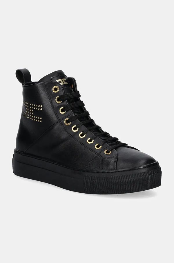Elisabetta Franchi Dječje kožne čizme Elisabetta Franchi boja: crna, F4A9.E0109.1251