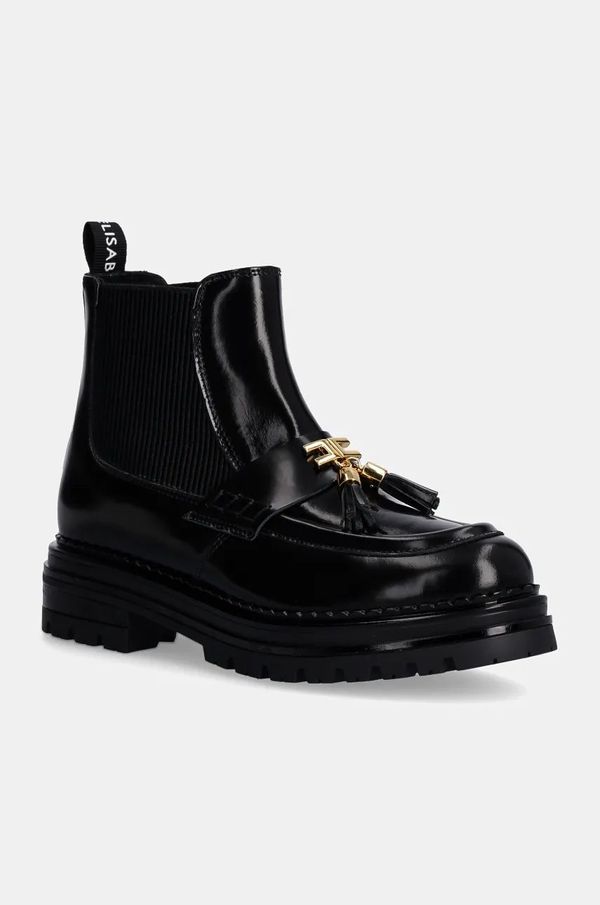 Elisabetta Franchi Dječje kožne gležnjače Elisabetta Franchi boja: crna, F4A5.E0130.0406