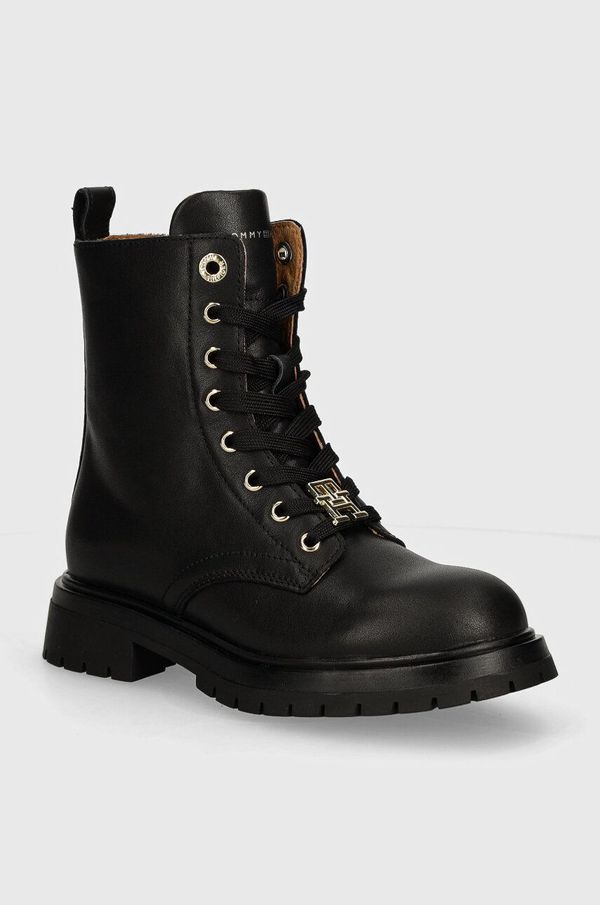 Tommy Hilfiger Dječje kožne gležnjače Tommy Hilfiger boja: crna, T3A5-33568