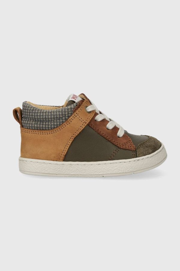 Pom D'api Dječje kožne polucipele Pom D'api MOUSSE ZIP TREK boja: zelena