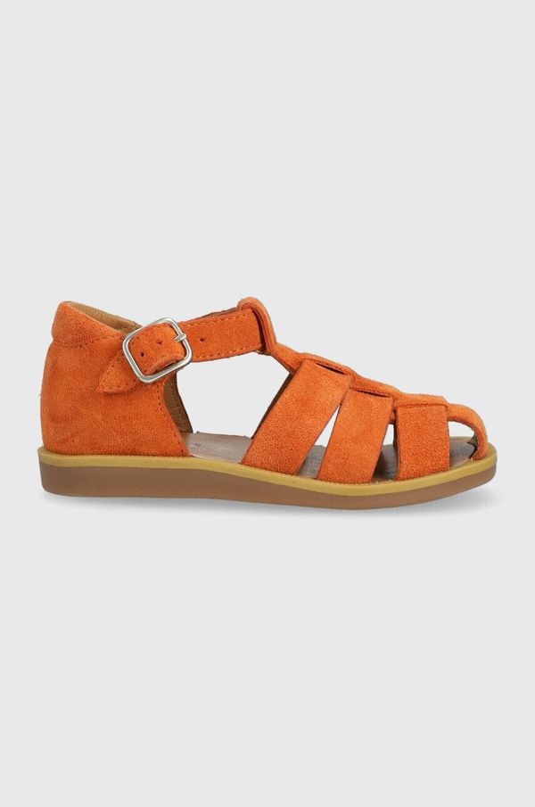 Pom D'api Dječje kožne sandale Calvin Klein boja: narančasta