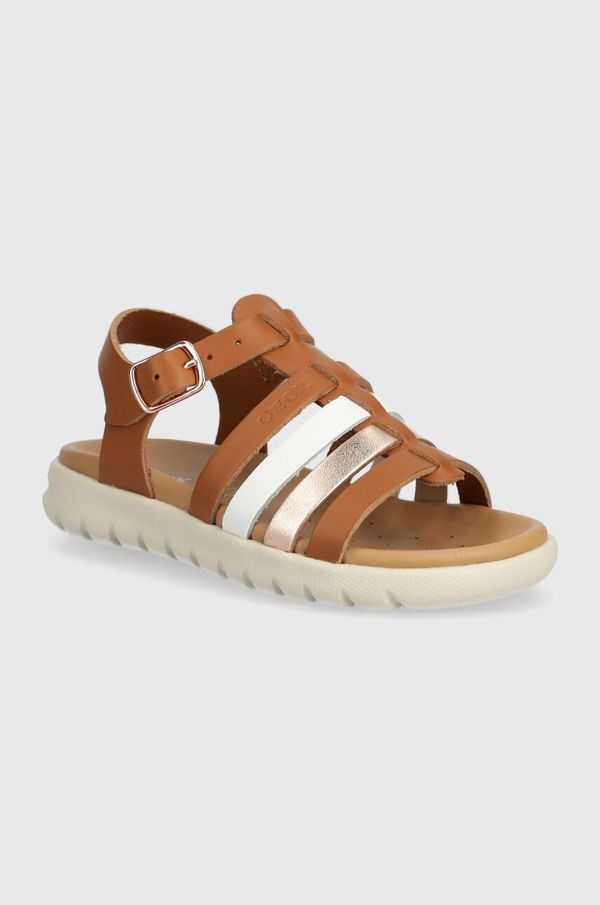 Geox Dječje kožne sandale Geox SANDAL SOLEIMA boja: smeđa