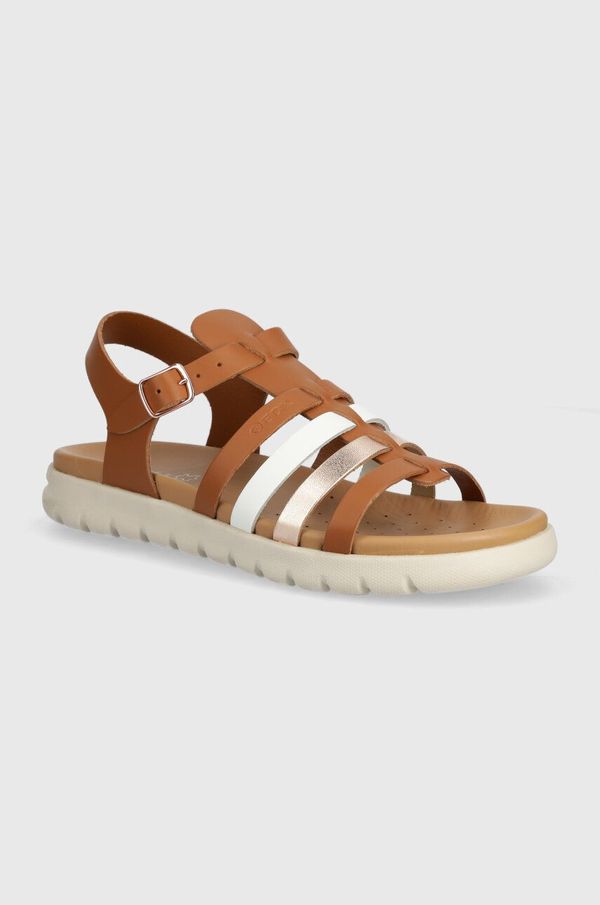 Geox Dječje kožne sandale Geox SANDAL SOLEIMA boja: smeđa