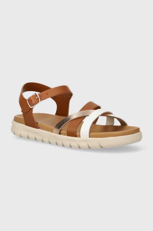 Geox Dječje kožne sandale Geox SANDAL SOLEIMA boja: smeđa