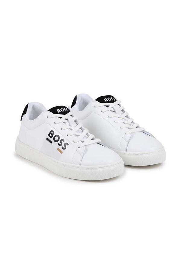 Boss Dječje kožne tenisice BOSS boja: bijela, J51310