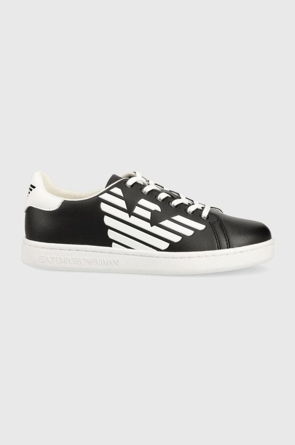 EA7 Emporio Armani Dječje kožne tenisice EA7 Emporio Armani boja: crna