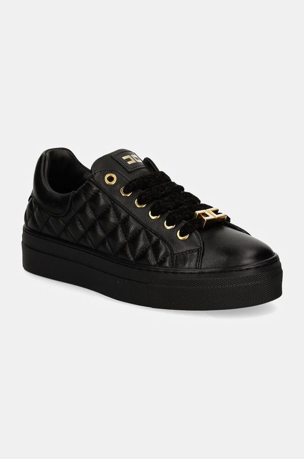 Elisabetta Franchi Dječje kožne tenisice Elisabetta Franchi boja: crna, F4A9.E0106.1251