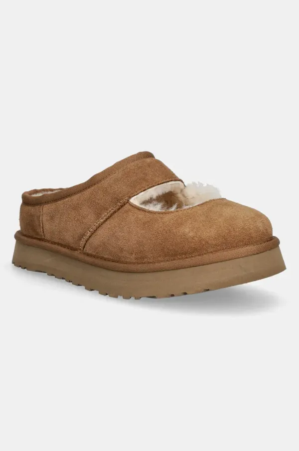 Ugg Dječje kućne papuče od brušene kože UGG BEA MARY JANE boja: smeđa, 1166552K