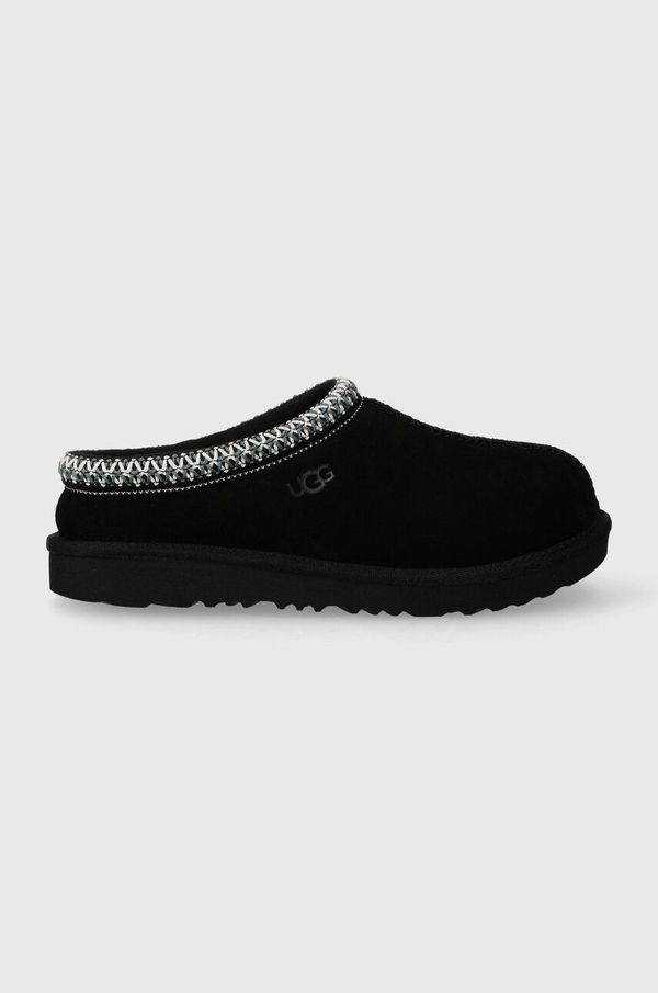 Ugg Dječje kućne papuče od brušene kože UGG K TASMAN II boja: crna