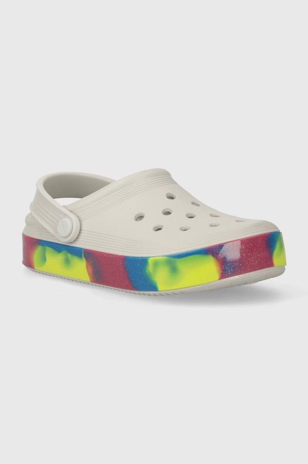 Crocs Dječje natikače Crocs OFF COURT GLITTER BAND CLOG boja: siva