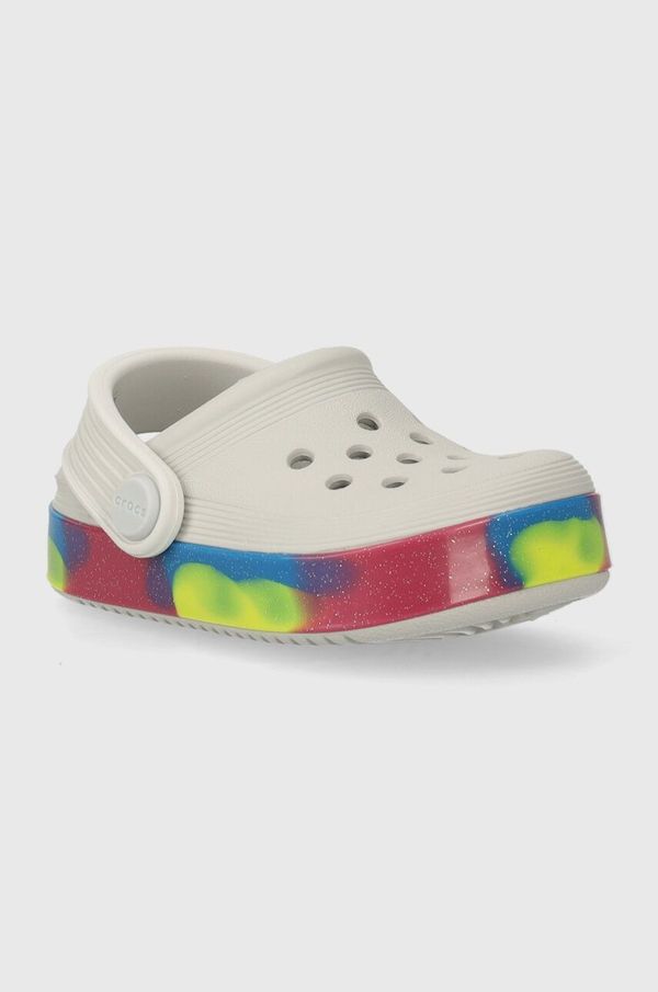 Crocs Dječje natikače Crocs OFF COURT GLITTER BAND CLOG boja: siva