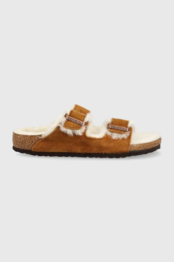Birkenstock Dječje natikače od brušene kože Birkenstock boja: smeđa