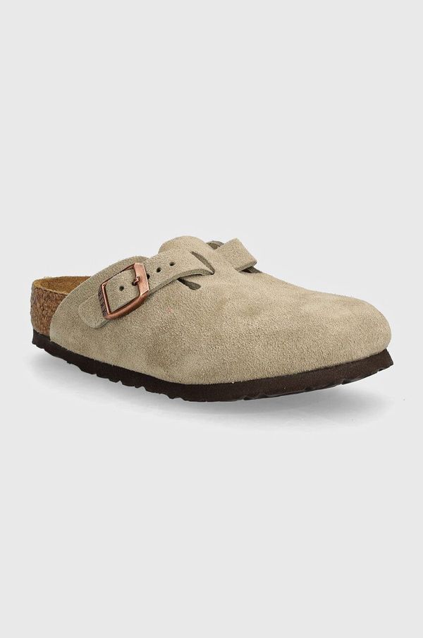Birkenstock Dječje natikače od brušene kože Birkenstock Boston boja: bež, 1027875