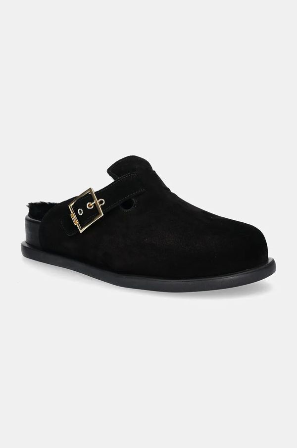 Elisabetta Franchi Dječje natikače od brušene kože Elisabetta Franchi boja: crna, F4A1.E0170.0446