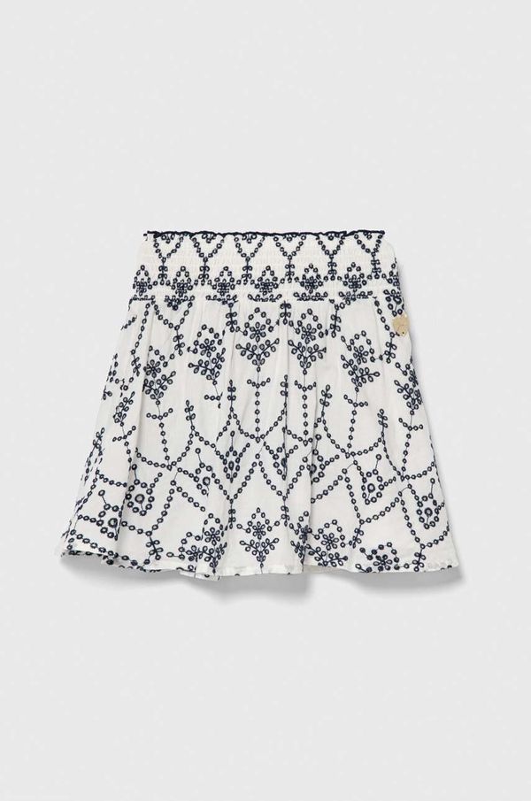 Guess Dječje pamučna haljina Guess boja: bijela, mini, širi se prema dolje