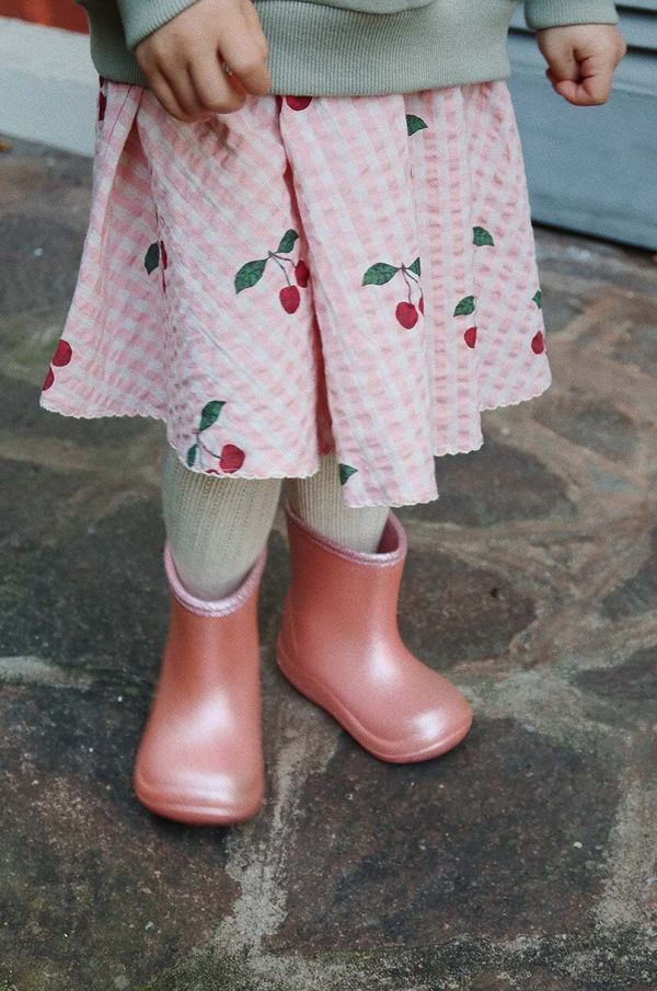 Konges Sløjd Dječje pamučna haljina Konges Sløjd KIM SKIRT GOTS boja: ružičasta, mini, širi se prema dolje, KS101548
