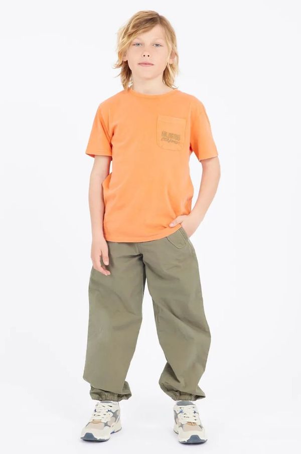 Guess Dječje pamučne hlače Guess boja: zelena, bez uzorka, L5RB09 WF7B1