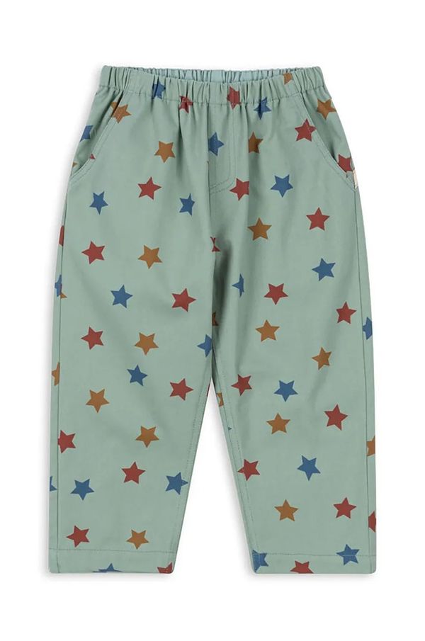 Konges Sløjd Dječje pamučne hlače Konges Sløjd FEN PANTS GOTS boja: tirkizna, s uzorkom, KS101977
