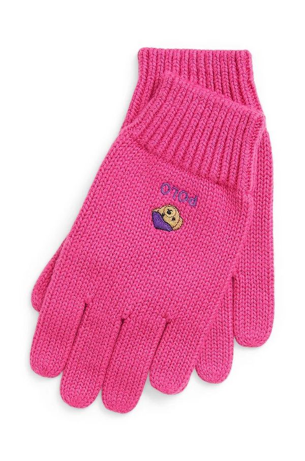 Polo Ralph Lauren Dječje pamučne rukavice Polo Ralph Lauren boja: ružičasta, 313950737001