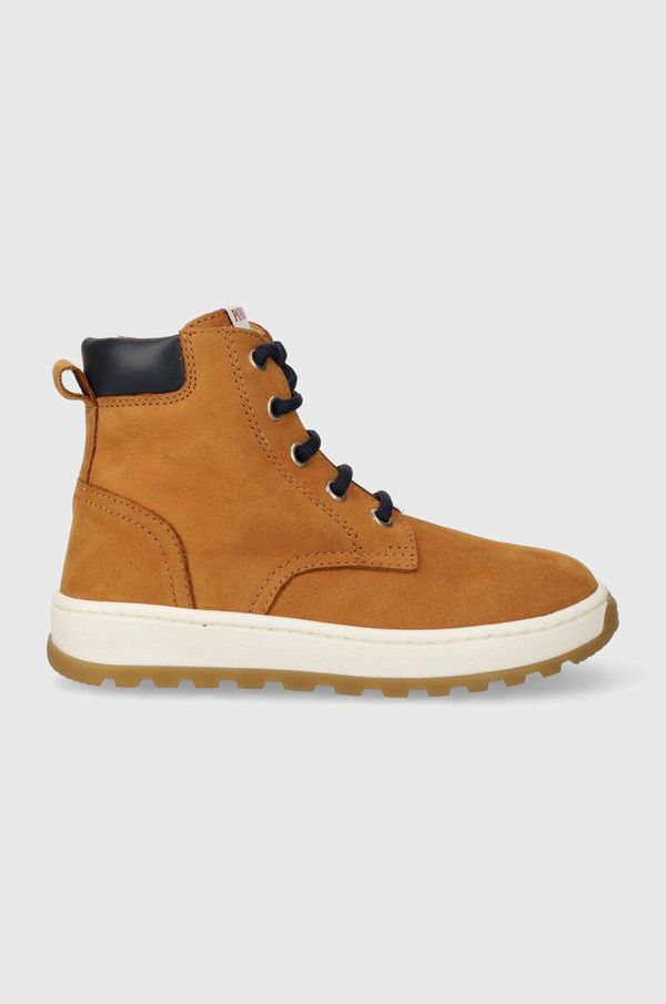 Pom D'api Dječje polucipele od brušene kože Pom D'api FLOW BOOTS boja: smeđa