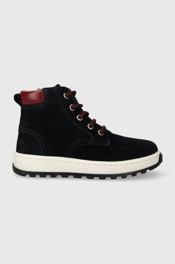 Pom D'api Dječje polucipele od brušene kože Pom D'api FLOW BOOTS boja: tamno plava