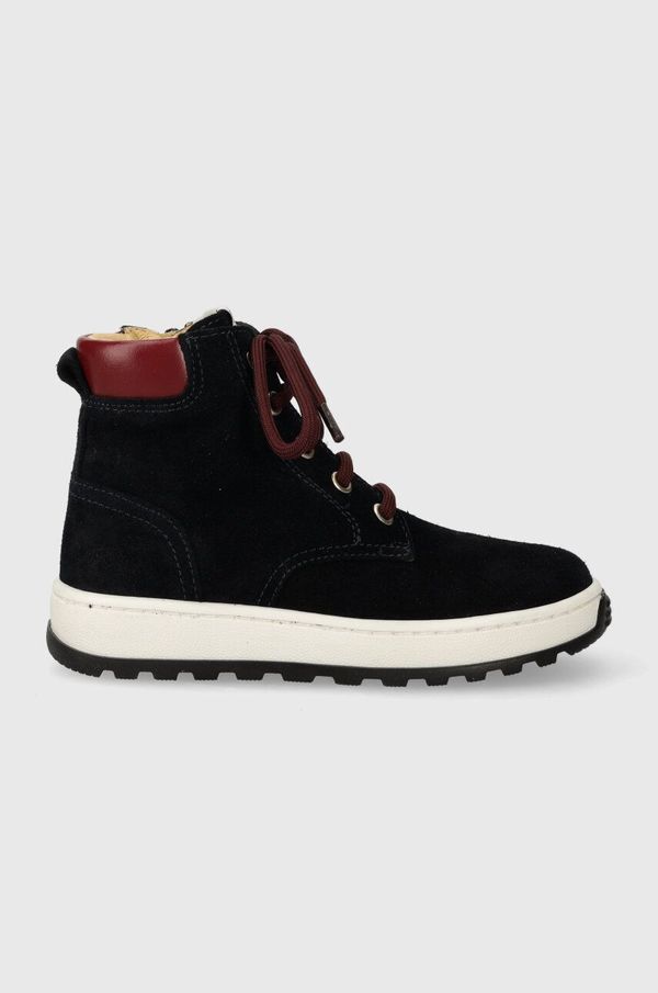 Pom D'api Dječje polucipele od brušene kože Pom D'api FLOW BOOTS boja: tamno plava
