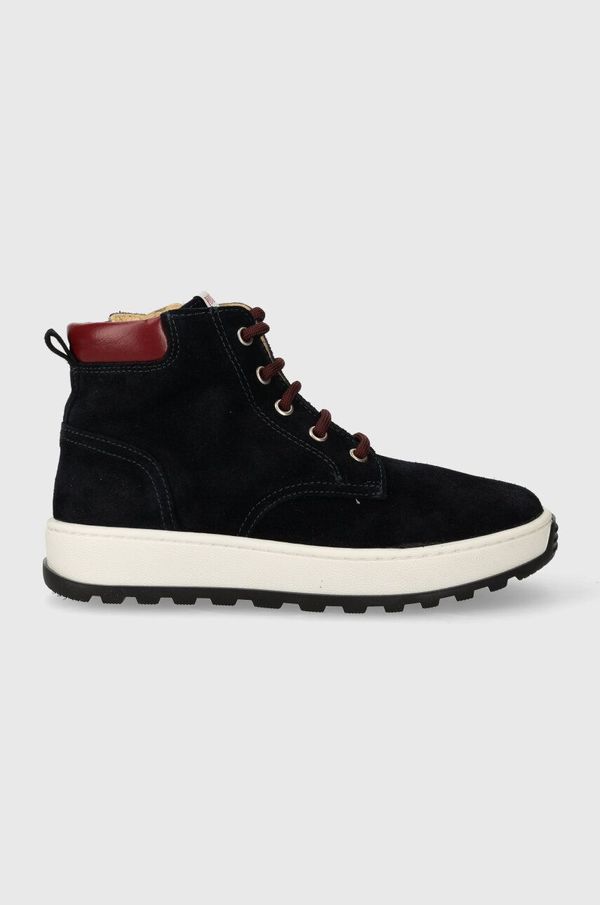Pom D'api Dječje polucipele od brušene kože Pom D'api FLOW BOOTS boja: tamno plava