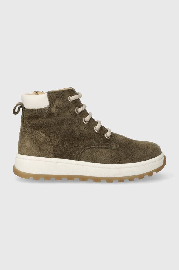 Pom D'api Dječje polucipele od brušene kože Pom D'api FLOW BOOTS boja: zelena