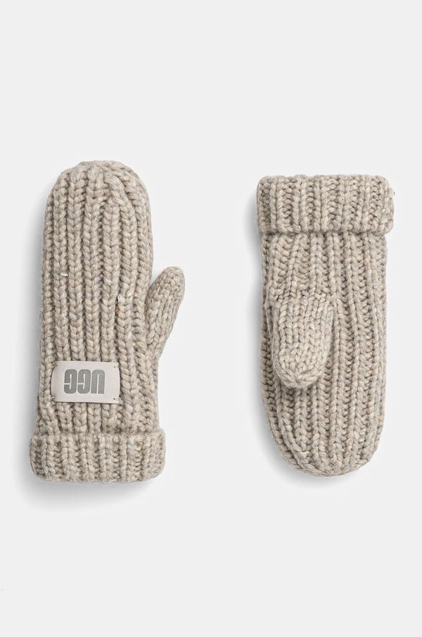 Ugg Dječje rukavice s dodatkom vune UGG CHUNKY MITTEN boja: bež, 100030