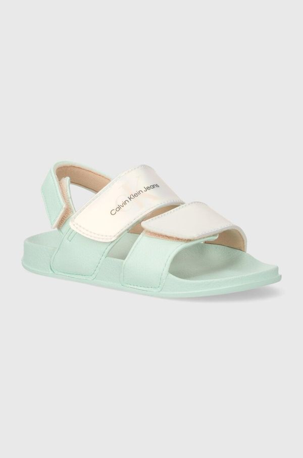 Calvin Klein Jeans Dječje sandale Calvin Klein Jeans boja: tirkizna