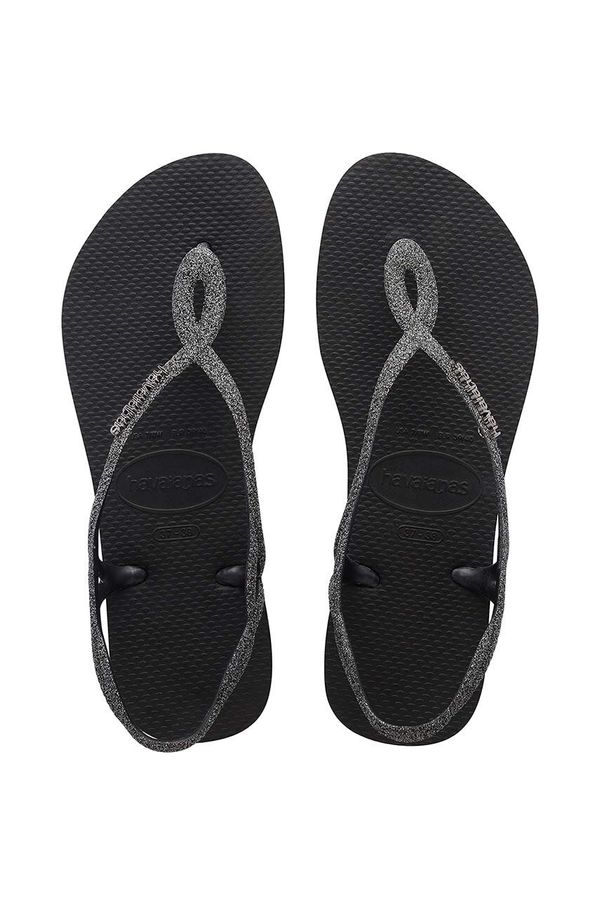 Havaianas Dječje sandale Havaianas LUNA PREMIUMI BLACK boja: crna