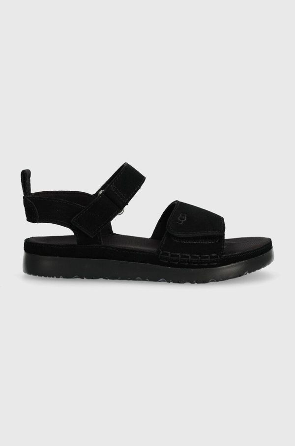 Ugg Dječje sandale od brušene kože UGG GOLDENSTAR boja: crna