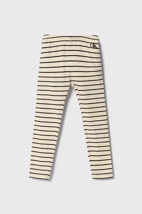 Calvin Klein Jeans Dječje tajice Calvin Klein Jeans boja: bež, s uzorkom