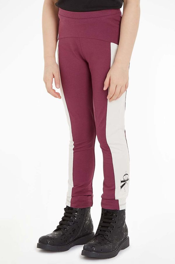 Calvin Klein Jeans Dječje tajice Calvin Klein Jeans boja: bordo, s uzorkom