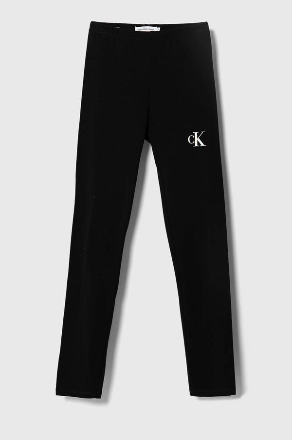 Calvin Klein Jeans Dječje tajice Calvin Klein Jeans boja: crna, bez uzorka